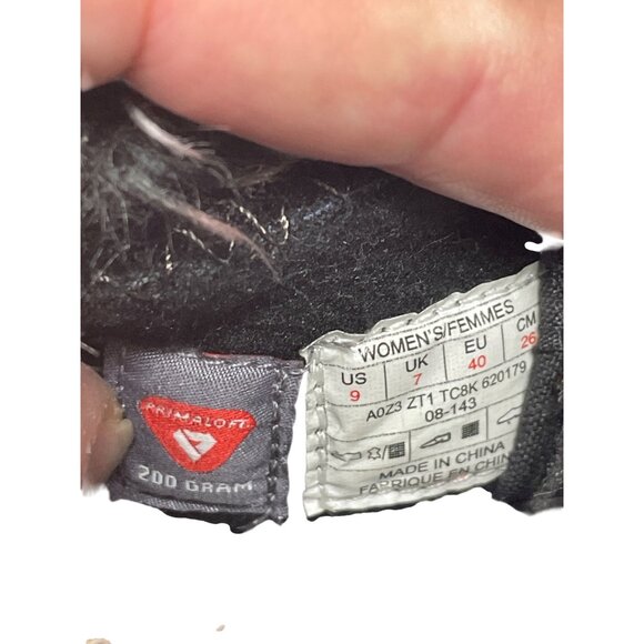 NorthFace Primaloft Womans Black Insulated fur lined winter boots Sz 9 SKU 9569 - Picture 7 of 12